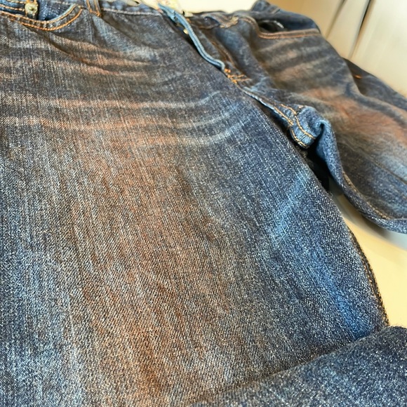 90s Vintage - Buffalo Rust Washed Low Waist Flare Jeans 100% Cotton - No Stretch - Picture 4 of 6